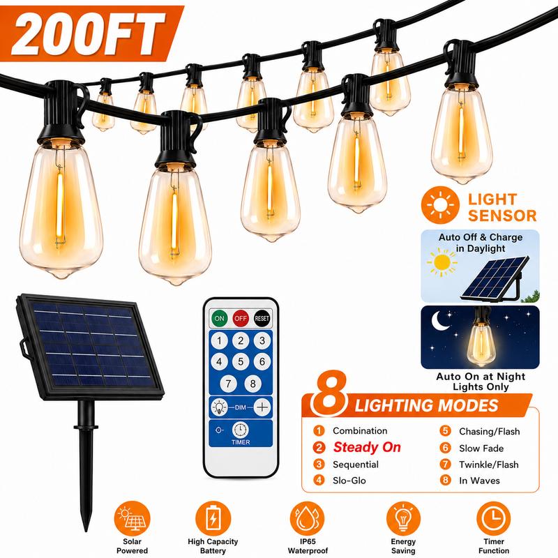 Calyva 200 ft Solar Adaptive String Lights product image 1